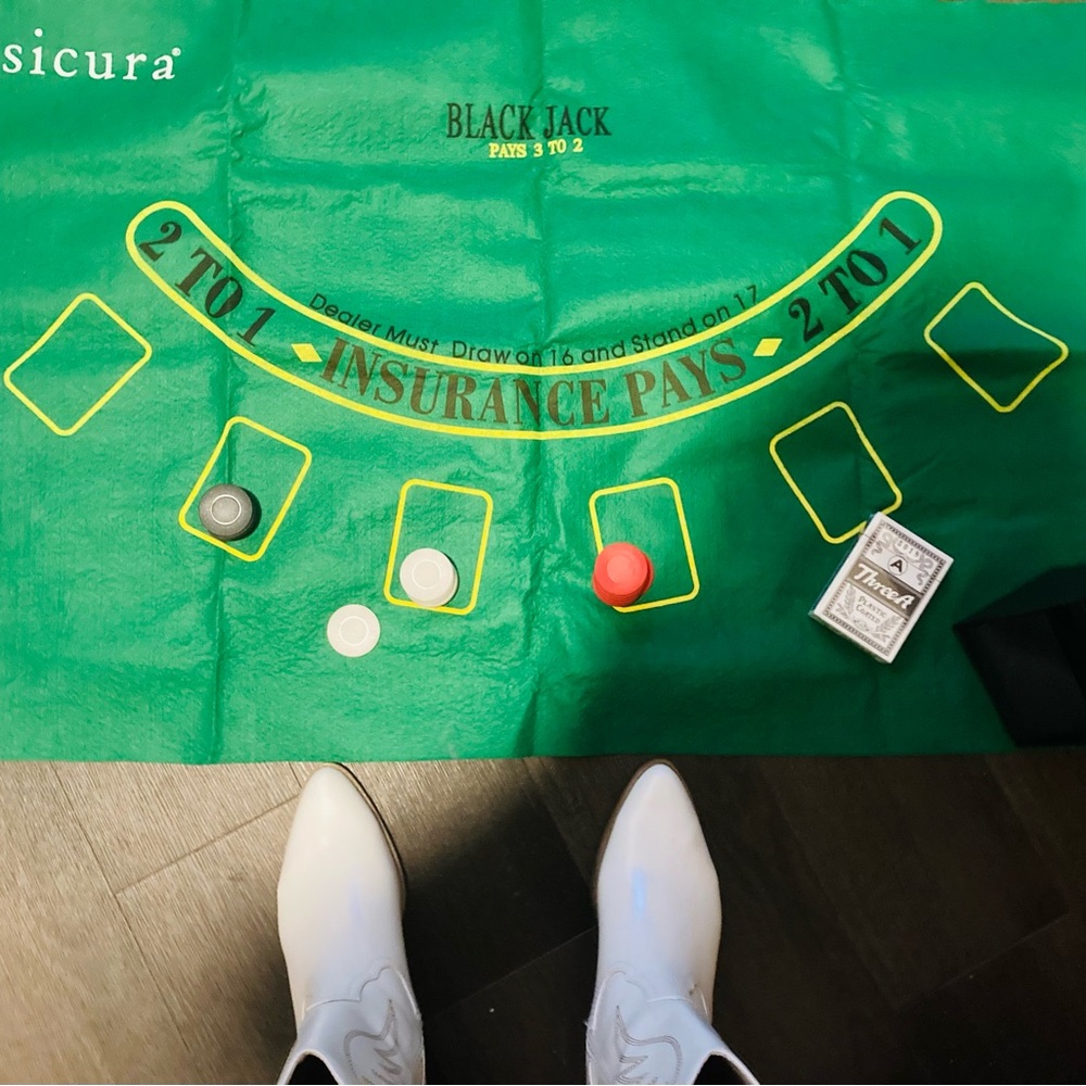 Vibrant Green and Yellow Casino Board Game Table